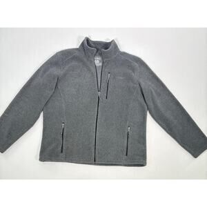 Vintage Gray Black LL Bean Classic Fleece Jacket Mens XL Tall Full Zip Outdoor